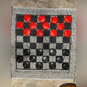 Giant 3-in-1 Checkers & Tic Tac Toe Game Set